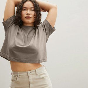 Everlane | Organic Cotton Cropped Tee | Clay | Large